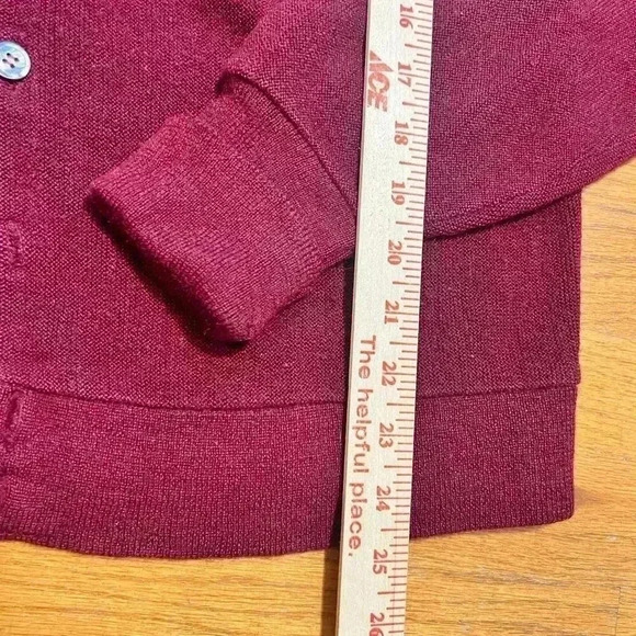 Vtg Puritan Burgundy Grandpa Acrylic Knit Cardigan Sweater Medium USA 90s - Picture 4 of 5